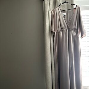 2X Shiny Satin Taupe Jesse dress from Birdy Grey.
